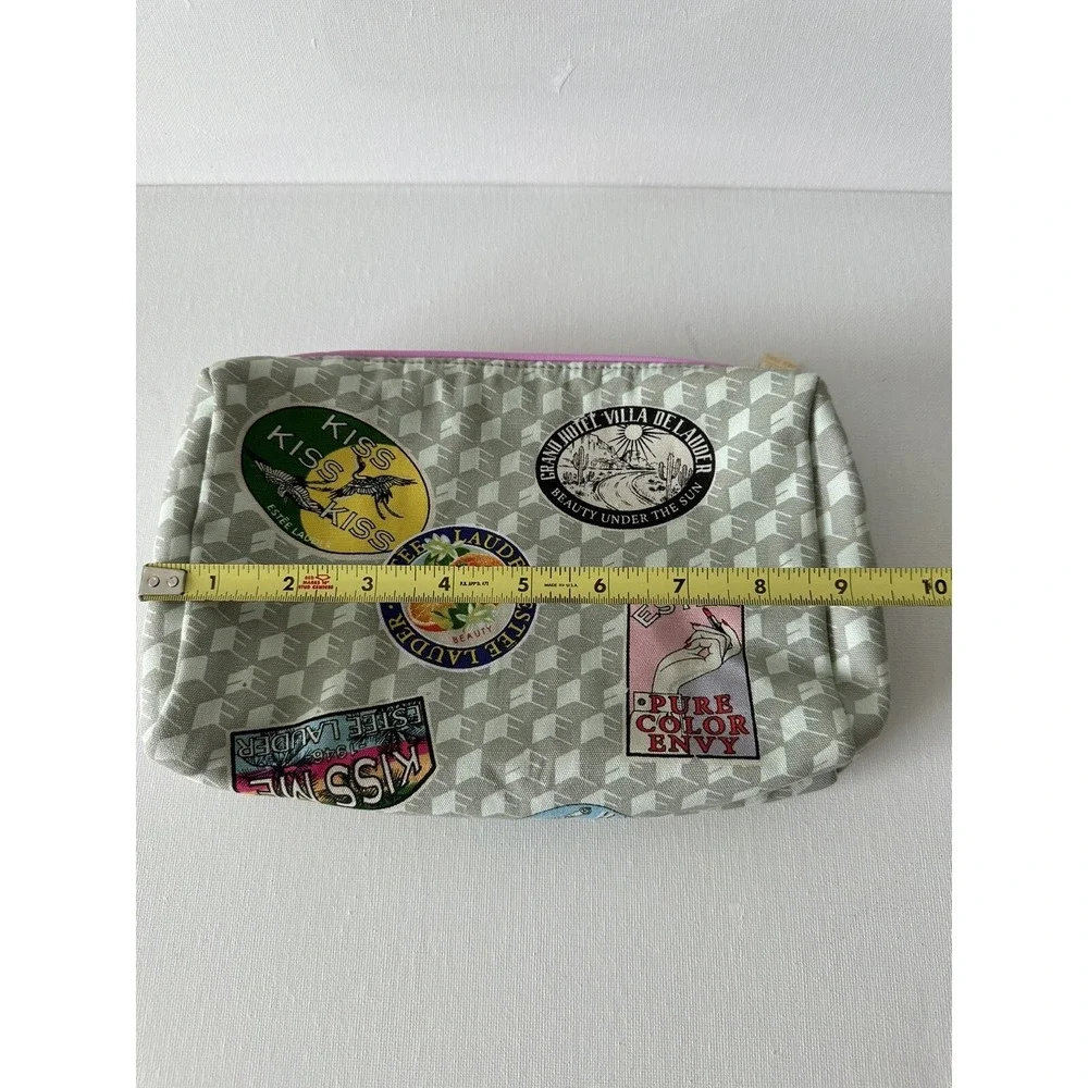 Estee Lauder khaki Printed Cosmetic‎ Makeup Bag